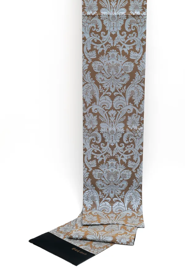 Kondaya Genbey, Fukuro Obi, Persian Paired Floral Motif, Black 袋帯　ペルシャ双華文　黒, 2020