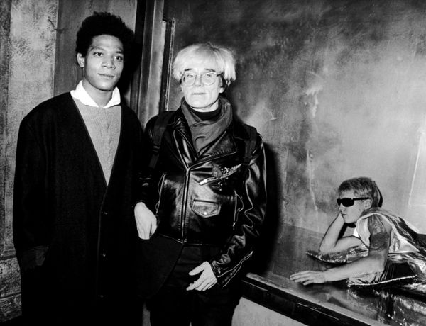 Ron Galella, Andy Warhol and Jean-Michel Basquiat at Area Nichtclub, New York City, NY, November 7, 1984