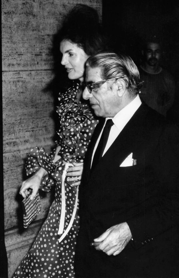 Ron Galella, Jackie and Ari walking up 58th street from La Cote Basque, a favourite restaurant, October 7, 1970