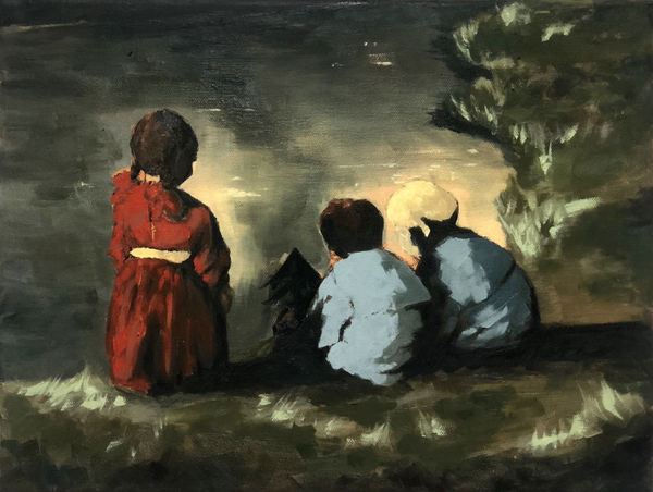 Michelle Hostolaza Wooden, 2024 Oil on Canvas 30 x 40 cmm