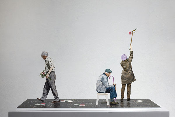 Andrea Breinbauer Tragedia, 2017 Oil on wood cut-outs 35 × 60 × 20 cm