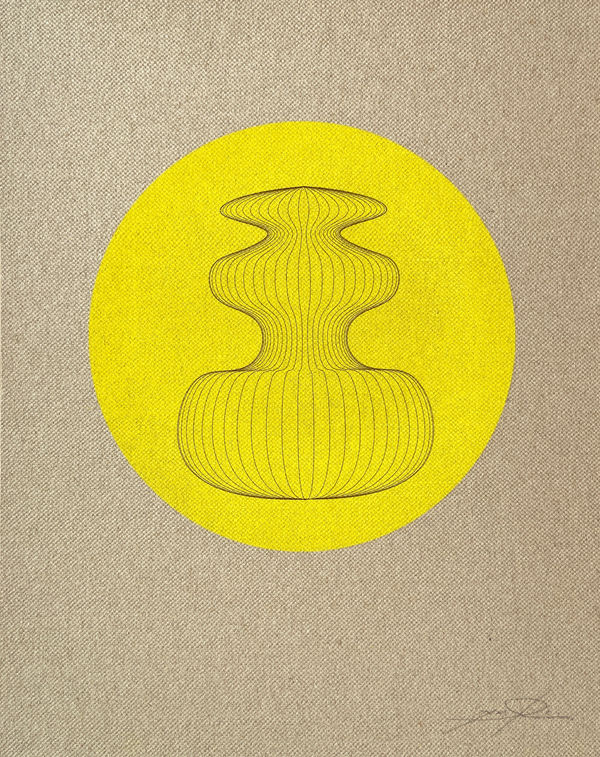 Axel Ríos FVTVRΛ n8, 2022 Acrylic and laser vector engraving on linen 44 x 35 cm