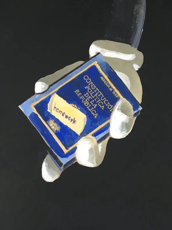 Andreas von Gehr El Libro, 2021 Acrylic on canvas 35 x 25 cm