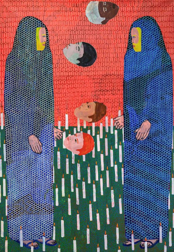 Joaquín Reyes Ceremonia, 2026 Oil and ink on canvas 196 x 136 cm