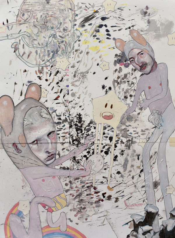 Carolina Muñoz Escudo Estrella, 2019 Oil, marker and spray on paper 47 x 37 cm