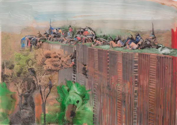 Rokni Haerizadeh, The Sun Shines on a Graveyard and a Garden Alike, and the Rain a Loyal Man from a Traitor Knows Not, 2015-17