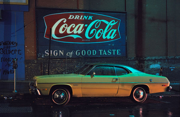 Langdon Clay Sign of Good Taste Duster, Plymouth Duster Hoboken, NJ, 1975