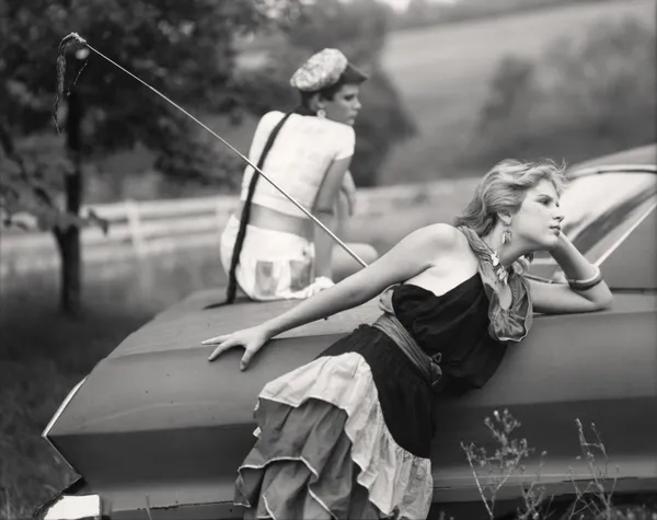 Sally Mann, Lisa and Jenny on Car (At Twelve), 1983-1985