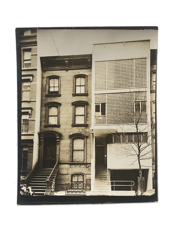 Berenice Abbott MIDDLE EAST SIDE: Glass-Brick and Brownstone Fronts, 211 and 209 East 48th Street, Manhattan, February 1, 1938 SOLD