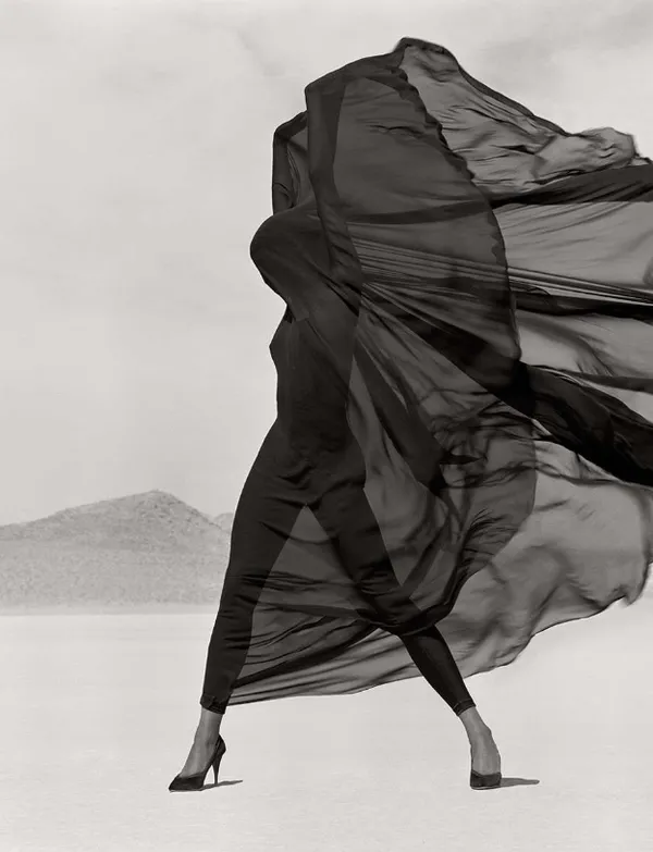 Herb Ritts, Versace, Veiled Dress, El Mirage , 1990