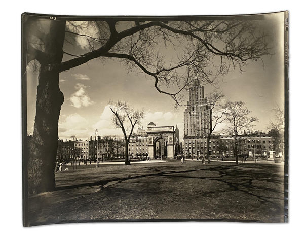 Berenice Abbott GREENWICH VILLAGE: Washington Square, Looking North, Manhattan, April 16, 1936 SOLD