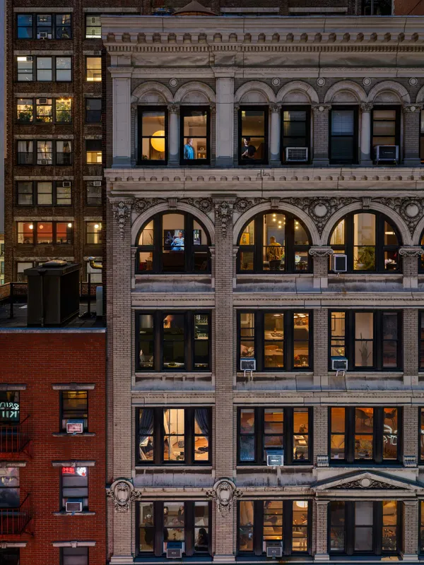 Gail Albert Halaban, Rear Window, My Block on Diwali, Chelsea, 2025