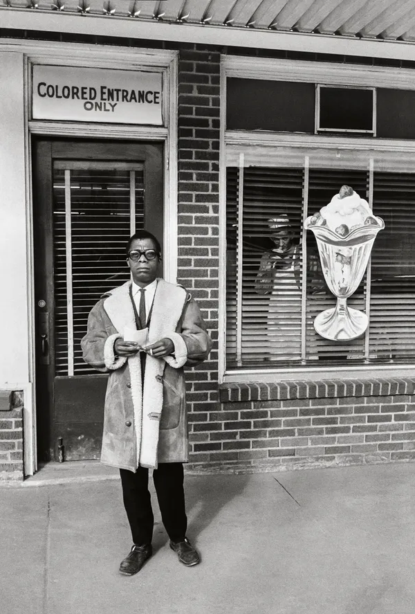 Steve Schapiro, James Baldwin, Colored Entrance Only, Durham, North Carolina, 1963
