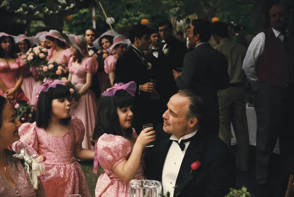 Steve Schapiro, Brando and the Little Bridesmaids- The Wedding, Godfather I, 1971