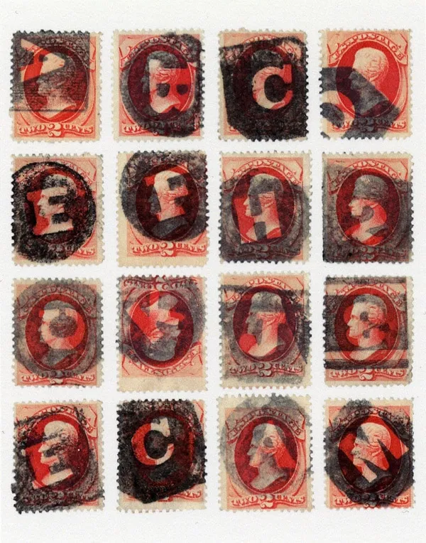 Richard Benson, Sixteen Stamps with Fancy Letter Cancels, 2013