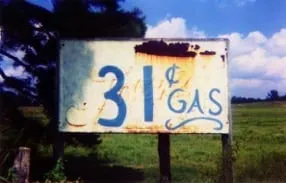 William Christenberry, 31 Cent Gasoline Sign, Near Greensboro Alabama, 1964