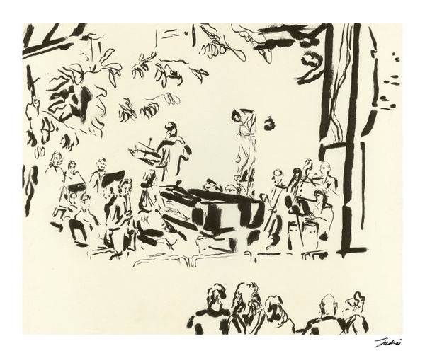 Jaki Doyka, Edmar Colón, Lara Downes, Aram Demirjian, and Orchestra Elena performing "Rhapsody For This Land" under The Brooklyn Bridge 7.27.24 (Dumbo, NY USA), 2024