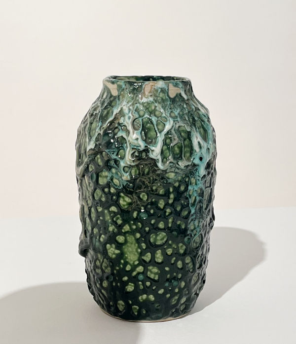HUGH ROBERTSON, Green Volcanic Vase, ca 1896