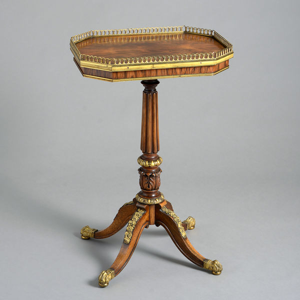 REGENCY ORMOLU AND ROSEWOOD LAMP TABLE