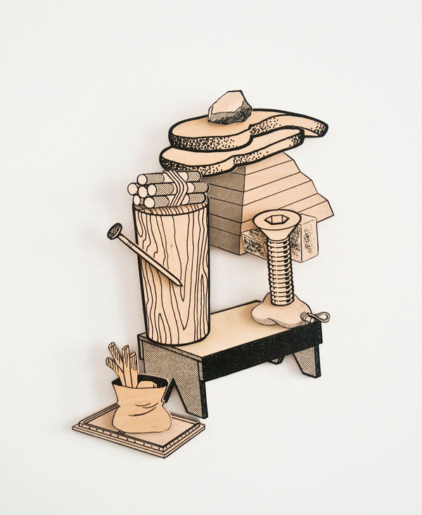 Teppei Kaneuji, Games, Dance, and the Constructions (unfinished plywood) #4, 2015