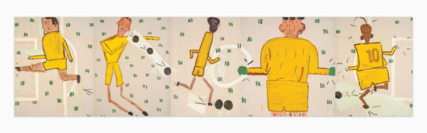 Rose Wylie Yellow Strip, 2006 Oil on canvas 183 x 777 cm