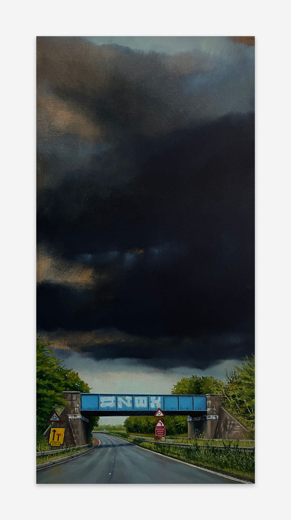 Jen Orpin Heavy Overhead, Blue, 2023 Oil on canvas 60 x 30 cm