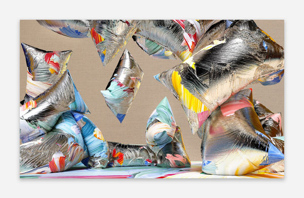 Matthew Stone Silver Dream Pillows - Oh! It’s Beautiful! (After Warhol), 2023 Digital print on linen 120 x 200 cm