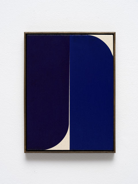 Johnny Abrahams Untitled (Blue X), 2019 Acrylic on canvas 31 x 23 cm
