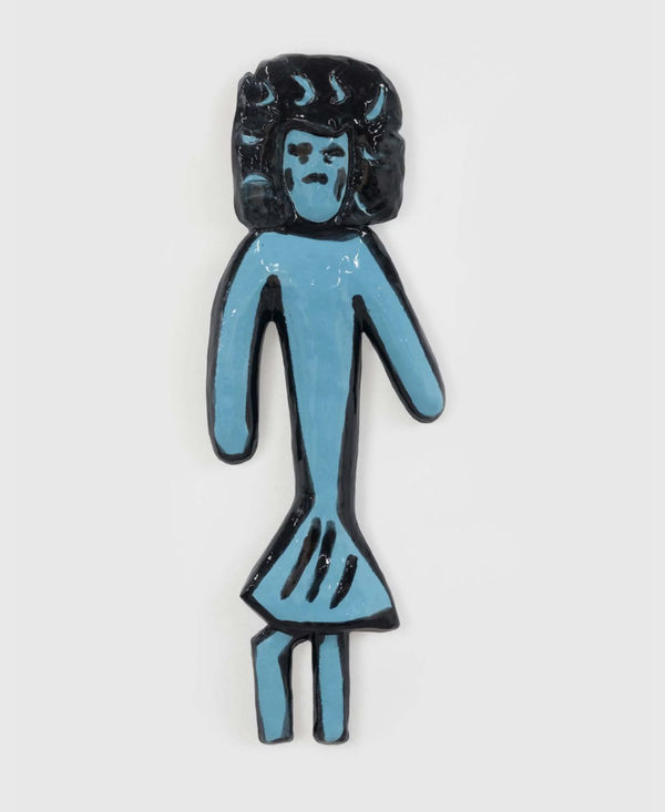 Rose Wylie Grumpy Girl, 2022 Glazed ceramic 140 x 48.9 x 4.3 cm