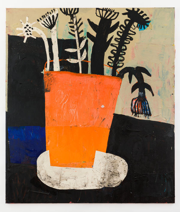 Florence Hutchings Sun-dried Flowers (Orange), 2023 Oil and collage on canvas 150 x 130 cm