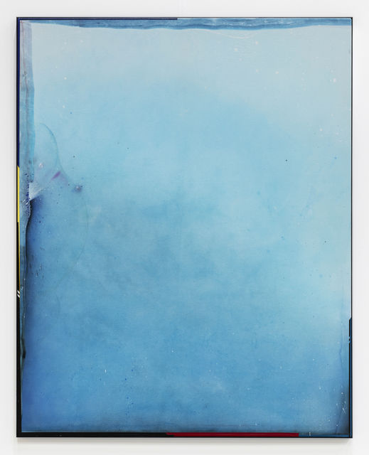 Ben Edmunds As every second fades, 2019 Fabric dye and acrylic on canvas with carbon fire frame 200 x 160 cm