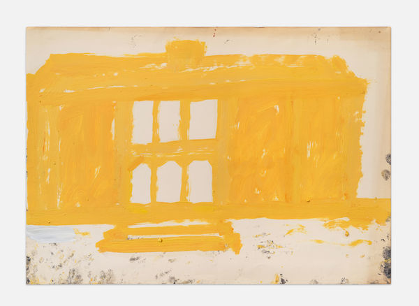 Rose Wylie Yellow Louisiana, 2024 Oil on paper 59.4 x 84.1 cm