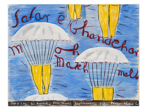 Rose Wylie Legs from Heaven (film notes), 2010 Oil and collage on paper 59.5 x 84 cm