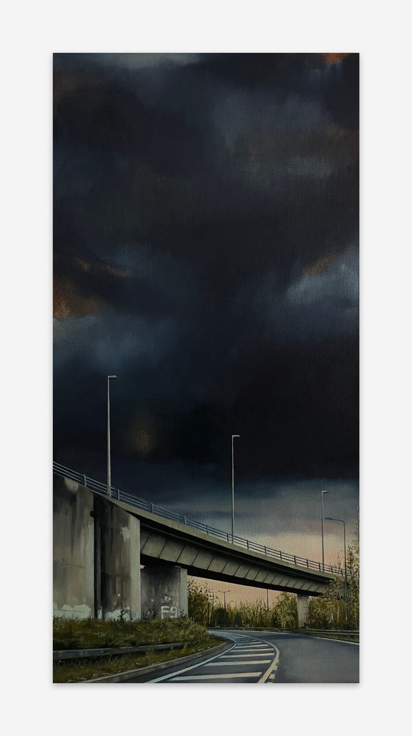 Jen Orpin Heavy Overhead, Stack , 2023 Oil on canvas 60 x 30 cm