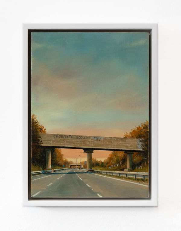 Jen Orpin Jason and Fatso’s Bridge, 2023 Oil on canvas 17.7 x 12.7 x 4 cm