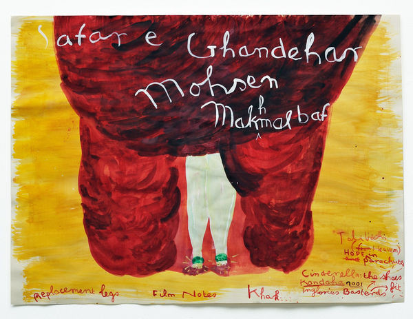 Rose Wylie Trying on the Legs (Film Notes) , 2010 Watercolour and collage on paper 56 x 76 cm