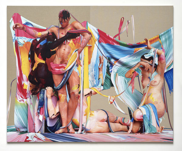 Matthew Stone Holding, 2019 Digital print on linen 180 x 220 cm