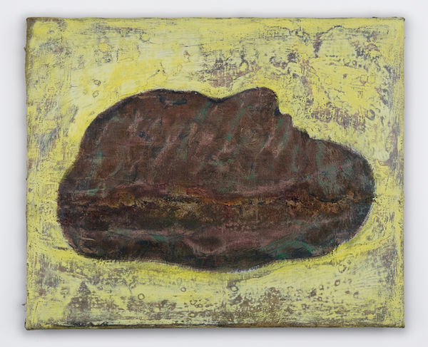 Simon Burton Monad head (Sol) , 2021 Oil canvas on panel 30 x 37.5 x 2.5 cm