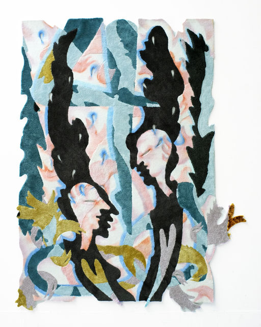 Bea Bonafini 4, 2019 Pastel on mixed carpet inlay 200 x 140 cm