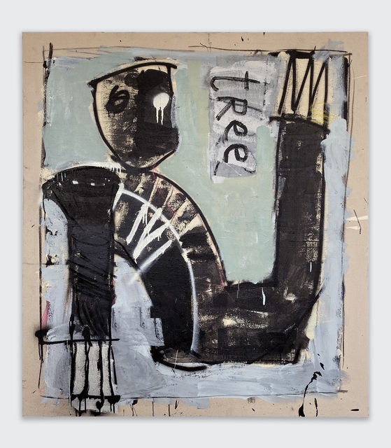Bob Baxter Tree, 2021 Acrylic, spray paint and charcoal on canvas 156 x 140 cm