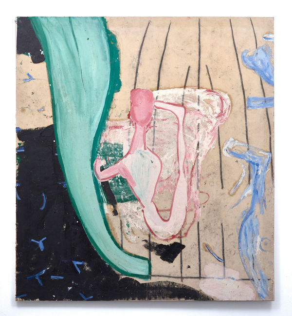 Rose Wylie Hockey Stick Legs, 1995 Oil on canvas 184 x 168 cm