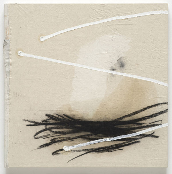 Jenny Brosinski Untitled, 2019 Oil, charcoal, olive oil and chlorine on canvas 70 x 65 cm