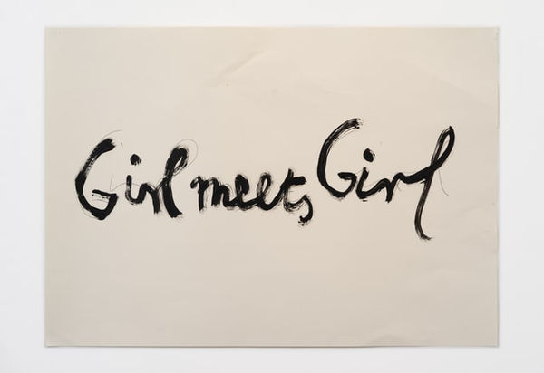 Rose Wylie Girl Meets Girl, 2019 Oil on paper 59.6 x 84.1 cm