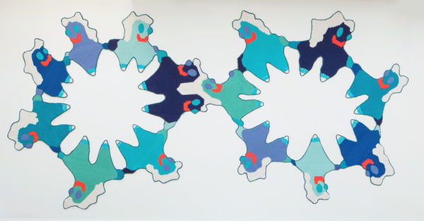 Wells Chandler Blue Wave, 2018 Hand crocheted assorted fibers 244 x 503 cm