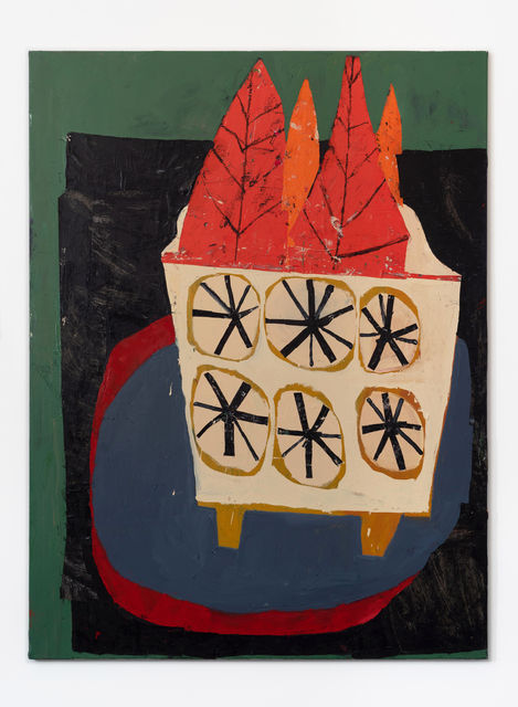 Florence Hutchings Mother-In-Law’s Tongue, 2021 Acrylic, oil and collage on canvas 160 x 120 cm