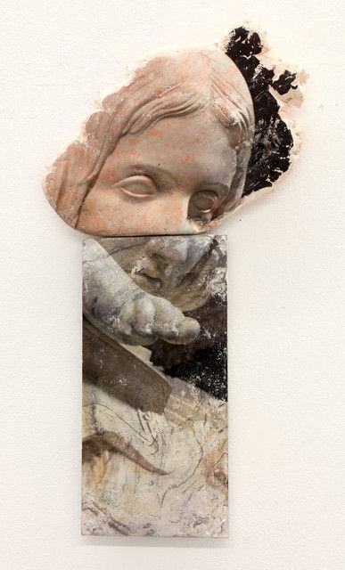 Liane Lang Fragment of Joan of Arc 2019, 2019 Print on scagliola and panel 70 x 40 cm