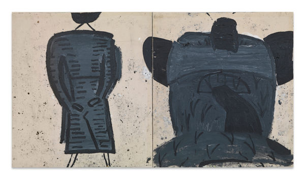 Rose Wylie Black Berlin Bear's Head, 2008 Oil on canvas 183 x 336 cm