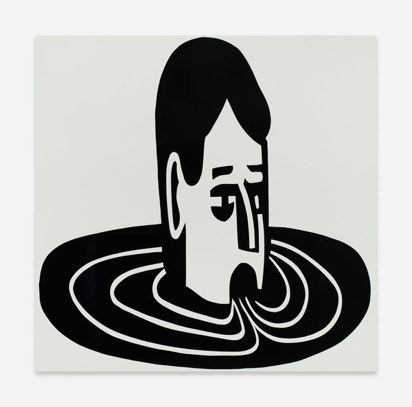 Christoph Ruckhäberle Ertrinkender, 2023 Enamel on canvas 200 x 200 cm