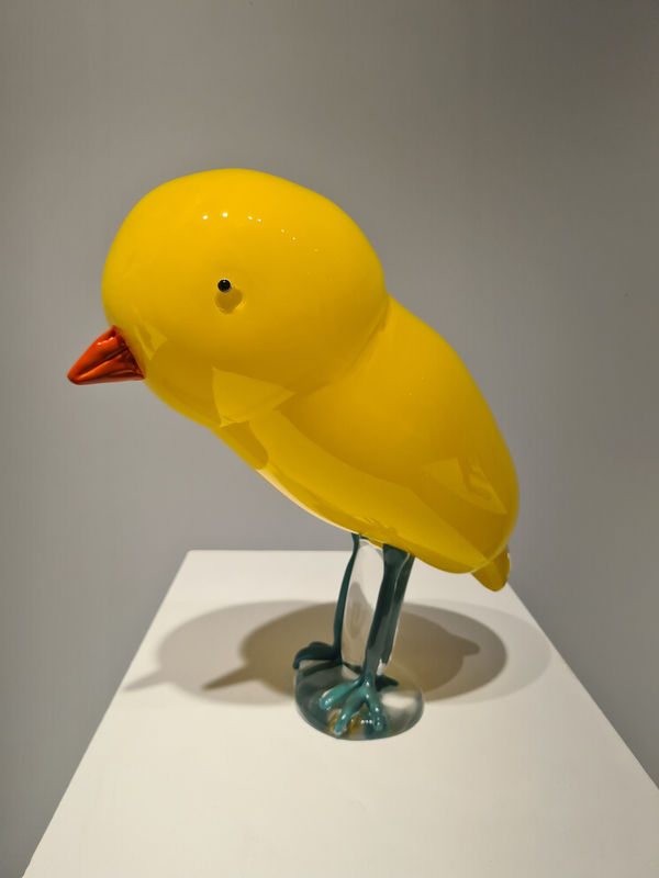 Rose Wylie Easter Chick, 2022 Coloured hand blown glass 31 x 28 x 13 cm