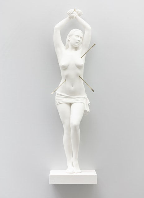 Aurora Reinhard Martyr, 2019 Porcelain plaster and brass 58 x 20 x 20 cm